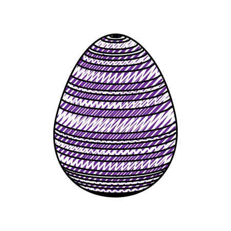 stripes decorative easter egg ornament festive vector illustrationのイラスト素材