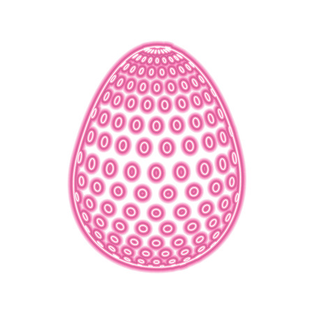 decorative easter egg ornament dotted vector illustration pink neon imageのイラスト素材