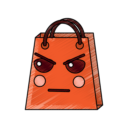 shopping bag character style vector illustration design drawing imageのイラスト素材