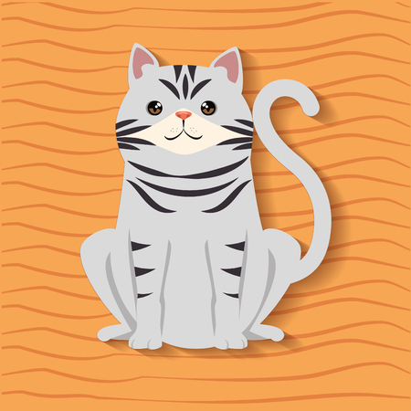cute cat pet friendly vector illustration designのイラスト素材
