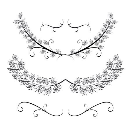 rustic set wreaths icons vector illustration designのイラスト素材