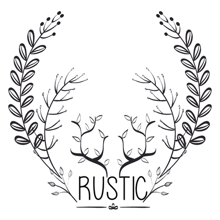 rustic wreath crown icon vector illustration designのイラスト素材