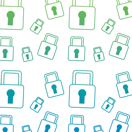 security data information padlock seamless pattern vector illustrationのイラスト素材