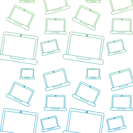 open laptop device wireless seamless pattern vector illustrationのイラスト素材