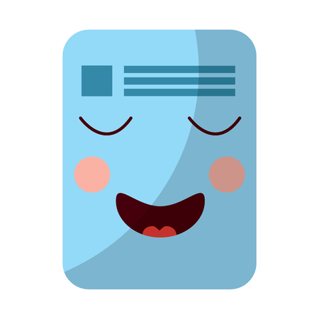 paper document kawaii character note vector ilustrationのイラスト素材