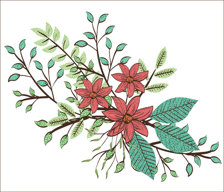 floral decoration vintage style vector illustration designのイラスト素材