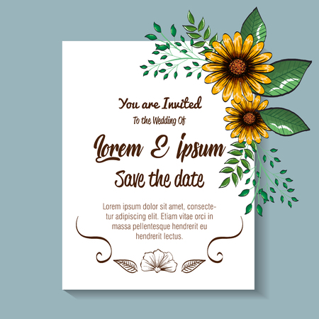 floral decoration flyers postcards vintage style vector illustration designのイラスト素材