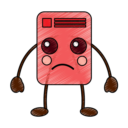 document sad emoji icon image vector illustration designのイラスト素材