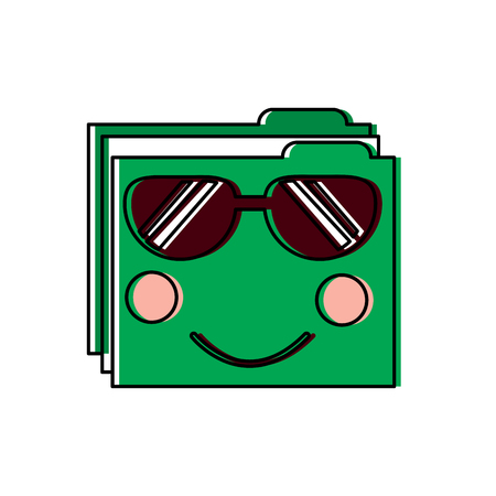 folder file document kawaii character vector illustrationのイラスト素材