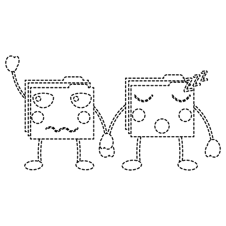 folder file kawaii cartoon friendly vector illustration sticker designのイラスト素材