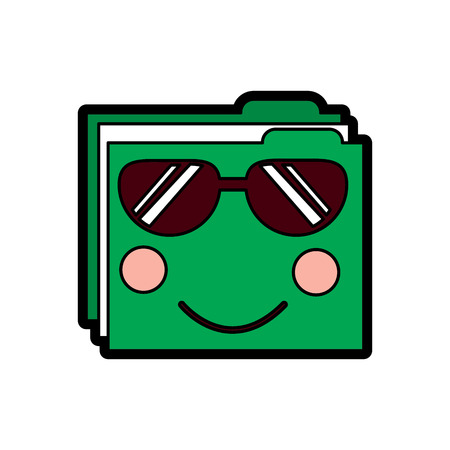 file folder sunglasses emoji icon image vector illustration designのイラスト素材