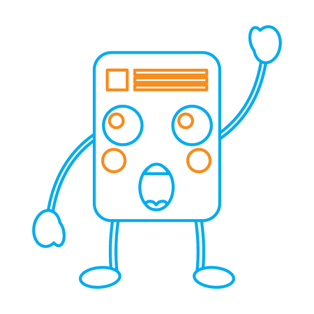 A document emoji icon image vector illustration design orange and blue lineのイラスト素材