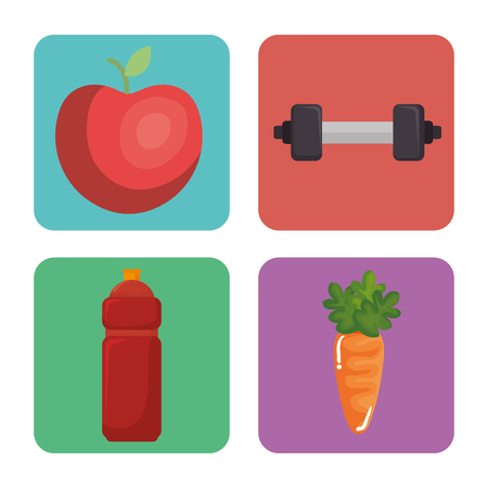 fitness and gym set icons vector illustration designのイラスト素材