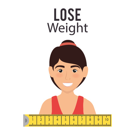 female athlete with tape measure vector illustration designのイラスト素材