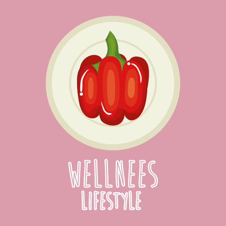 pepper vegetable wellness lifestyle vector illustration designのイラスト素材