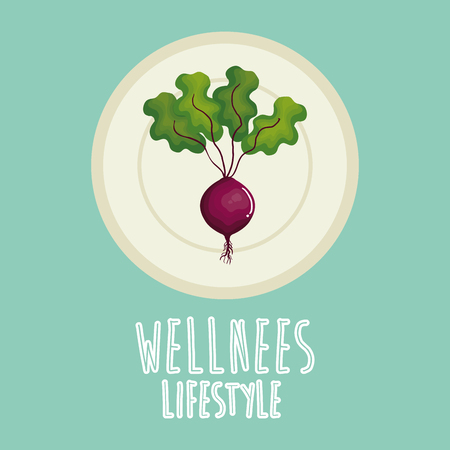 garlic vegetable wellness lifestyle vector illustration designのイラスト素材