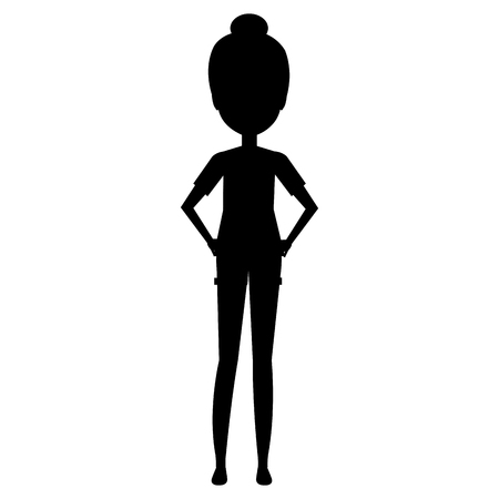 young and casual woman character vector illustration designのイラスト素材