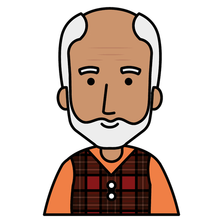 cute grandfather avatar character vector illustration designのイラスト素材
