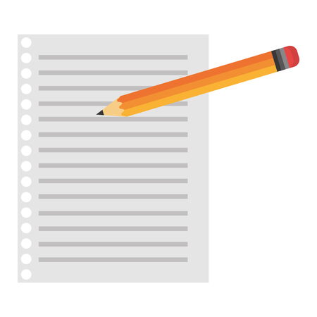 pencil and lined paper vector illustration designのイラスト素材