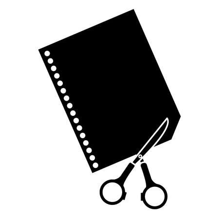 document paper with scissors vector illustration designのイラスト素材