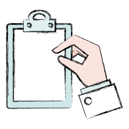 hand with checklist clipboard isolated icon vector illustration designのイラスト素材