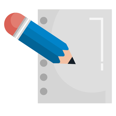 pencil write in paper vector illustration designのイラスト素材