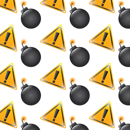 bomb warning alert error sign pattern imageのイラスト素材