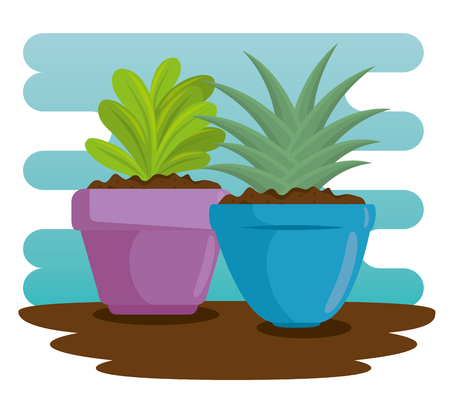 cute houseplant in pot vector illustration designのイラスト素材