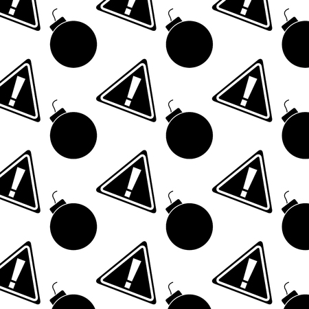 Bomb warning alert patternのイラスト素材