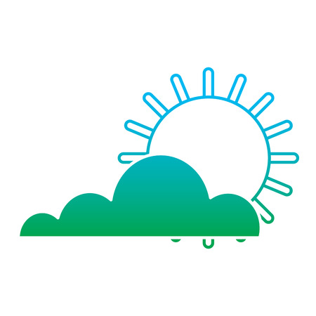 Sun and cloud summer hot forecast concept illustrationのイラスト素材