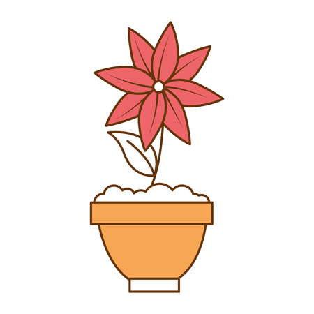 beautiful flower garden in pot vector illustration designのイラスト素材