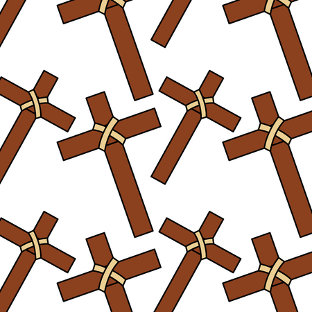 seamless pattern sacred cross catholic symbol vector illustrationのイラスト素材
