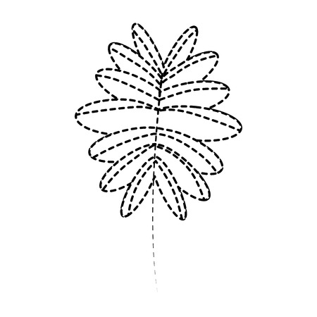 plant leaf icon image vector illustration design  black dotted lineのイラスト素材
