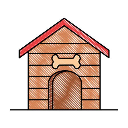 wooden pet house icon vector illustration designのイラスト素材