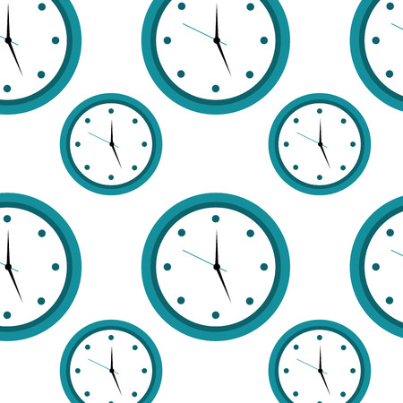 Round clock time hour seamless pattern design vector illustrationのイラスト素材