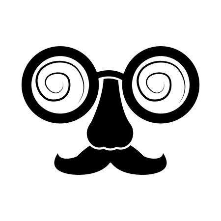 Crazy glasses with mustache and nose mask vector illustrationのイラスト素材