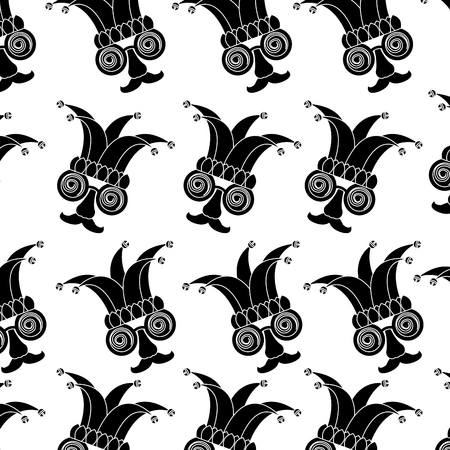 Funny mask silly glasses mustache hat carnival background vector illustrationのイラスト素材