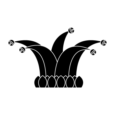 Jester hat with bells clothes funny vector illustrationのイラスト素材
