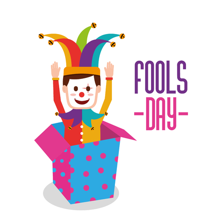 A surprised clown in jack box vector illustrationのイラスト素材