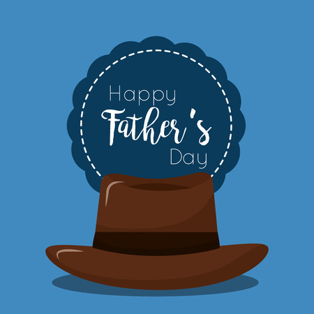 Happy fathers day vintage brown hat accessory vector illustration.のイラスト素材