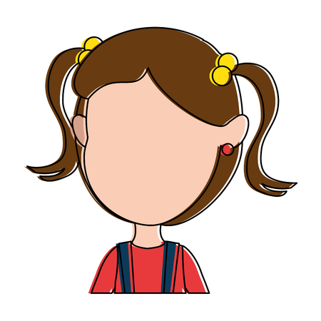 cute and little girl vector illustration designのイラスト素材