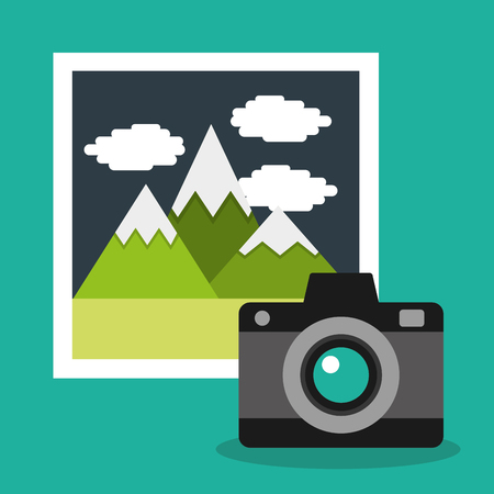 Camera photo gallery album vacation vector illustrationのイラスト素材