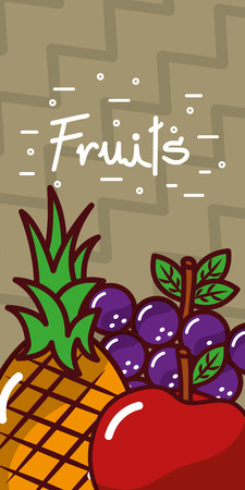 fruits banners fresh and natural nutrition vector illustrationのイラスト素材