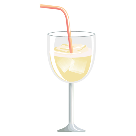 Tropical cocktail in cup vector illustration designのイラスト素材
