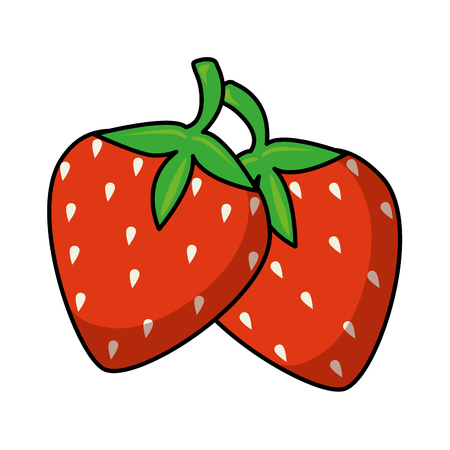 delicious sweet strawberry icon vector illustration designのイラスト素材