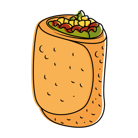 delicious Mexican burrito icon vector illustration designのイラスト素材