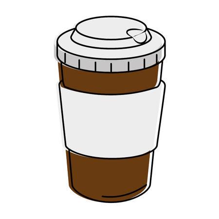 delicious coffee in plastic cup vector illustration designのイラスト素材