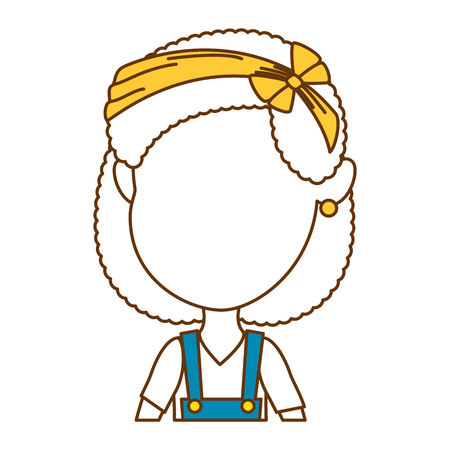 cute faceless little girl vector illustration designのイラスト素材