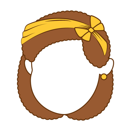 Cute little girl head vector illustration designのイラスト素材