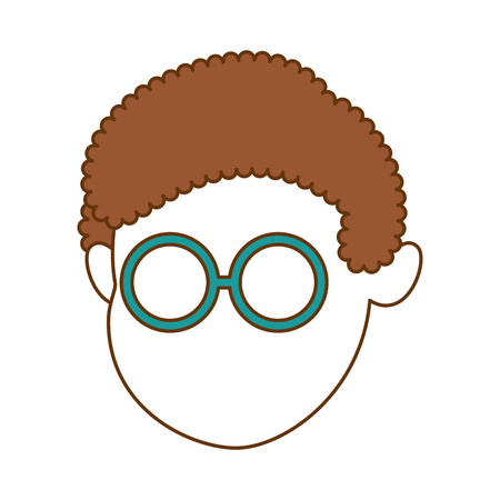 Cute little boy head vector illustration designのイラスト素材